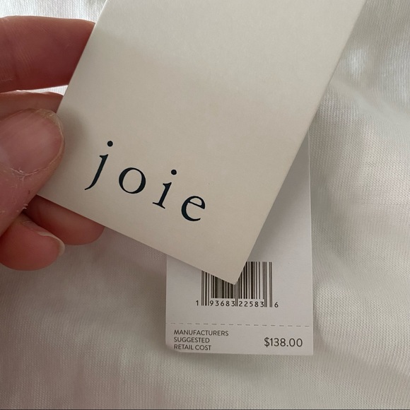 Joie Aeowin Cotton White Flutter Sleeve Tee NWT $138 - Picture 9 of 10